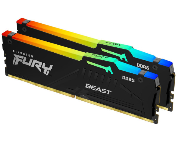 KINGSTON DIMM DDR5 32GB (2x16GB kit) 6400MT s KF564C32BBEAK2-32 FURY Beast Black RGB EXPO  (MEM02653)