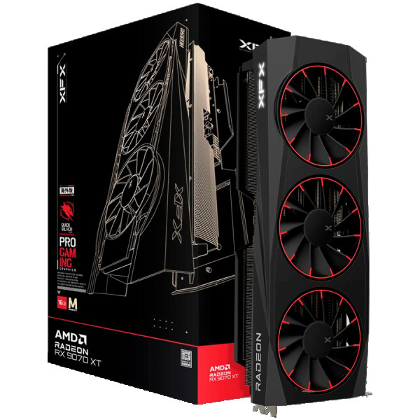 XFX Quicksilver AMD Radeon RX 9070XT Magnetic Air Edition with 16GB GDDR6 HDMI 3xDP AMD RDNA 4 ( RX-97TMAQKB9 )
