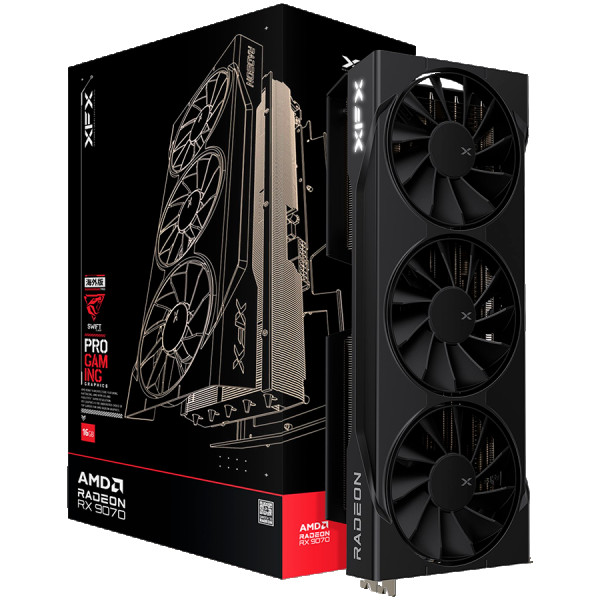 XFX Swift AMD Radeon RX 9070 OC Triple Fan Gaming Edition with 16GB GDDR6 HDMI 3xDP AMD RDNA 4 ( RX-97SWFB3B9 )