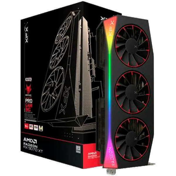 XFX Mercury AMD Radeon RX 9070XT OC Magnetic Air Edition with RGB 16GB GDDR6 HDMI 3xDP, AMD RDNA 4 ( RX-97TMARGB9 )