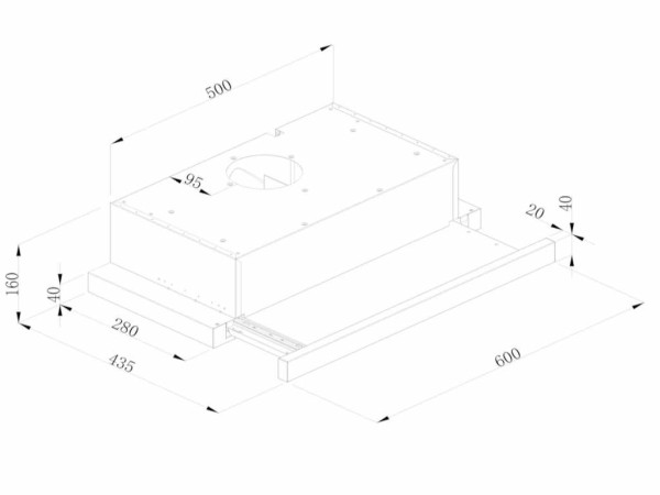 Aspirator TESLA DT600AX/teleskopski/60cm/350m3/h/inox (DT600AX)