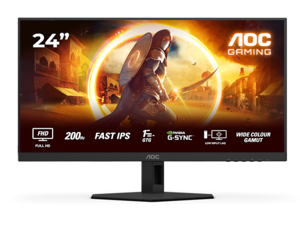 Monitor AOC 24G4HRE 23.8''/IPS/1920x1080/200Hz/1ms GtG/HDMIx2,DP/Gsync,freesync/zvucnici/crna (24G4HRE)