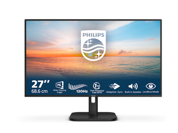 Monitor PHILIPS 27E1N1200A/00 27''/IPS/1920x1080/120Hz/4ms GtG/VGA,HDMI,DP/VESA/zvucnici/crna (27E1N1200A/00)