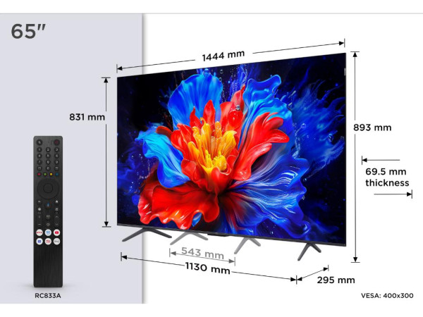 Televizor TCL 65P8K/QLED/65''/4K UHD/144Hz/Google TV/crna (65P8K)