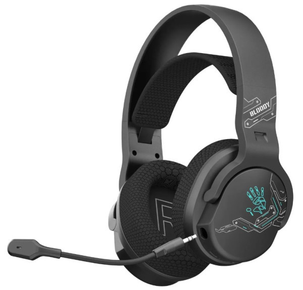 A4-GR370 BLACK A4Tech Bloody gejmerske slusalice sa mikrofonom, BTv5.3+2,4Ghz+kabl, 50mm/16ohm, RGB