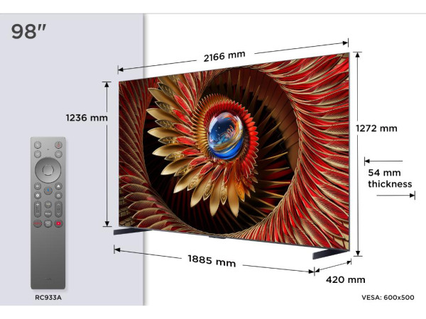 Televizor TCL 98C8K/MiniLED-QLED/98''/4K UHD/144Hz/Google TV/crna (98C8K)