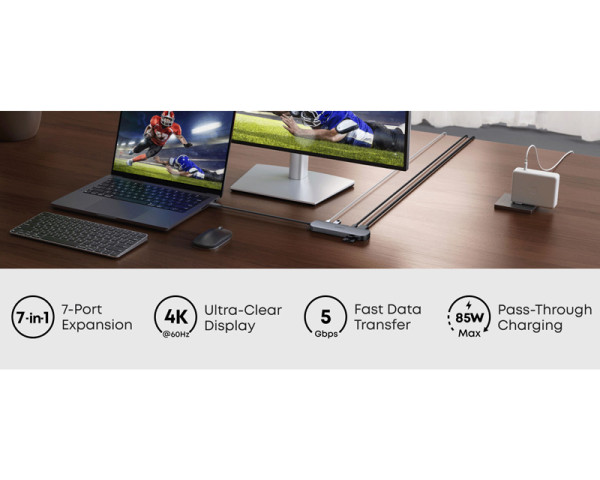 ANKER Nano USB-C Hub 7u1, sivi (KON00445)