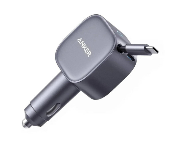 ANKER Nano 75W, sa ugrađenim USB-C kablom na izvlačenje i USB-C portom, auto punjač (MOB03324)