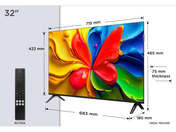 Televizor TCL 32S4K/QLED/32''/HD/60Hz/Google TV/crna (32S4K)