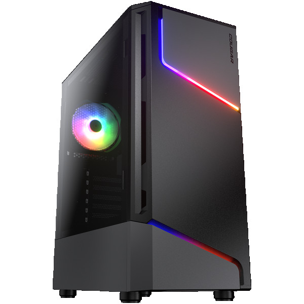 COUGAR | MX360 RGB | PC Case | Mid Tower   Metal Front Panel with ARGB strips   1 x ARGB Fan   TG Left Panel ( CGR-5CC6G-RGB ) 