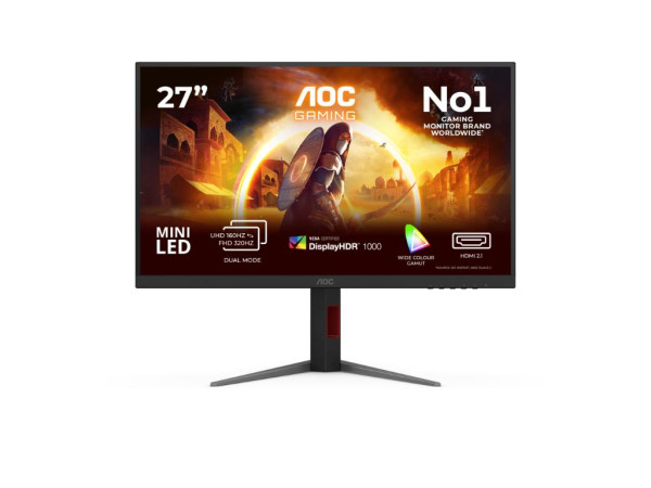 Monitor AOC U27G4XM 27'' IPS MiniLED 3840x2160 160Hz 1ms GtG HDMI,DP,USB Gsync Pivot,visina VESA crna' ( 'U27G4XM' ) 