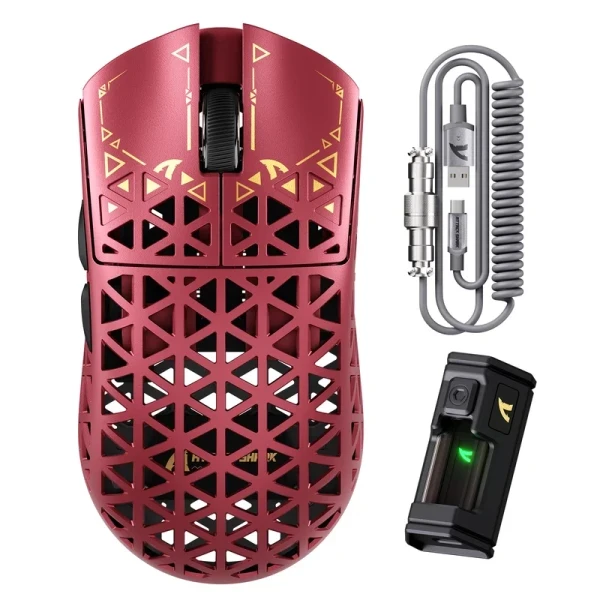 Bežični gaming miš Attack Shark R5Ultra PAW3950MAX Carbon Fiber Superlight 8KHz Omron Switches Red