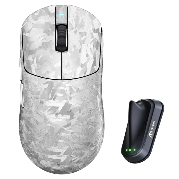 Bežični gaming miš Attack Shark RS3Ultra PAW3955MAX 52000 DPI 8KHz Lightweight Silver Carbon