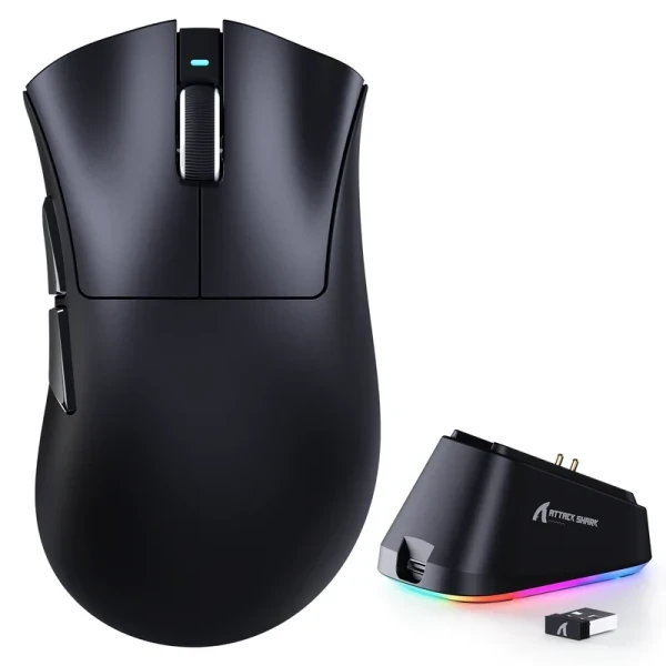 Bežični gaming miš Attack Shark V3Pro PAW3311 25000 DPI Omron Switches Black + Charging Dock