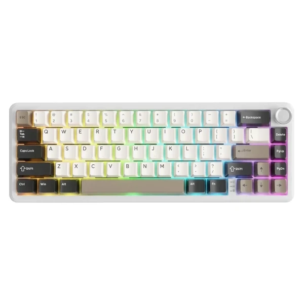 Bežična gaming tastatura Attack Shark X66 Mehanička TriMode Multimedia Control Hot Swap Cheese White