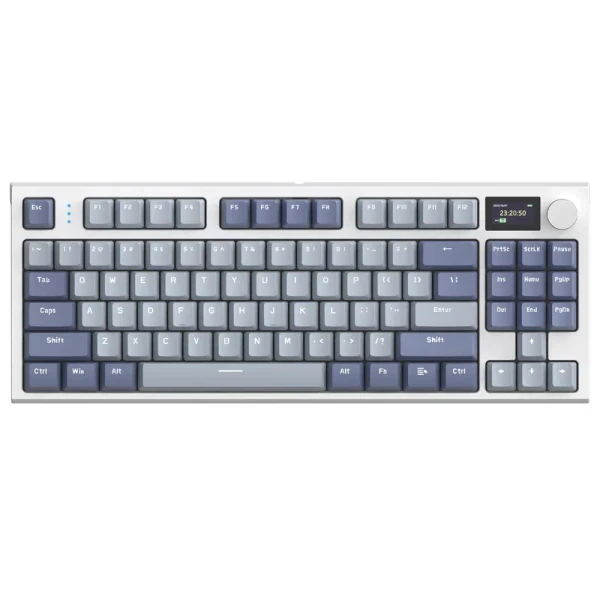 Bežična gaming tastatura Attack Shark K86 Mehanička TriMode TFT Screen Media Control Lavender Blue