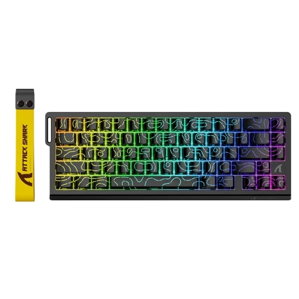 Gaming tastatura Attack Shark X68HE Magnetic Switch RT Snap Tap DKS MT TGL Black Contour