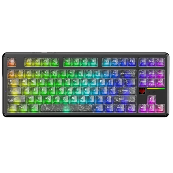 Bežična gaming tastatura Attack Shark X87Ultra Mehaniča 8KHz TriMode Dot-Matrix Screen Forged Carbon
