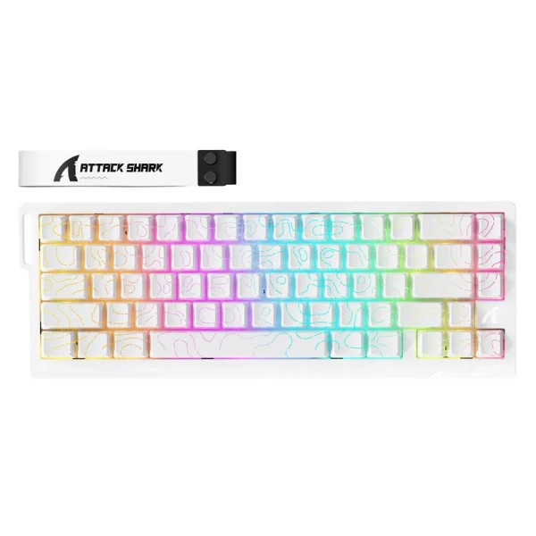 Bežična gaming tastatura Attack Shark  X68Pro HE Magnetic Swith 8KHz TriMode RT SnapTap White cont