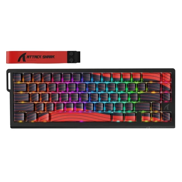 Bežična gaming tastatura Attack Shark  X68Pro HE Magnetic Swith 8KHz TriMode RT SnapTap Black red