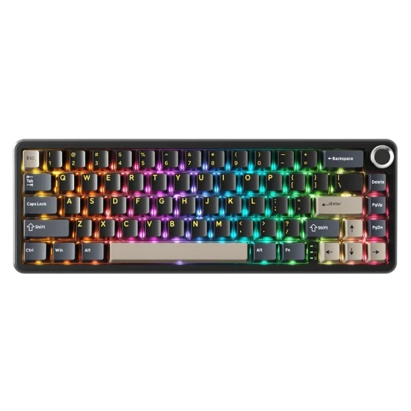 Bežična gaming tastatura Attack Shark X66 Mehanička TriMode Multimedia Control Hot Swap Star Black