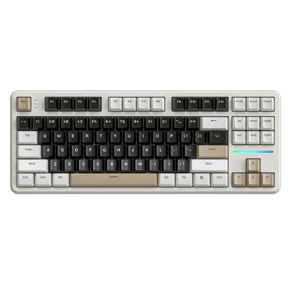 Bežična gaming tastatura Attack Shark X87 Mehanička TriMode 4000mAh Hot Swap Cheese White