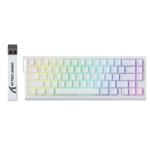 Gaming tastatura Attack Shark X68HE Magnetic Switch RT Snap Tap DKS MT TGL White Contour