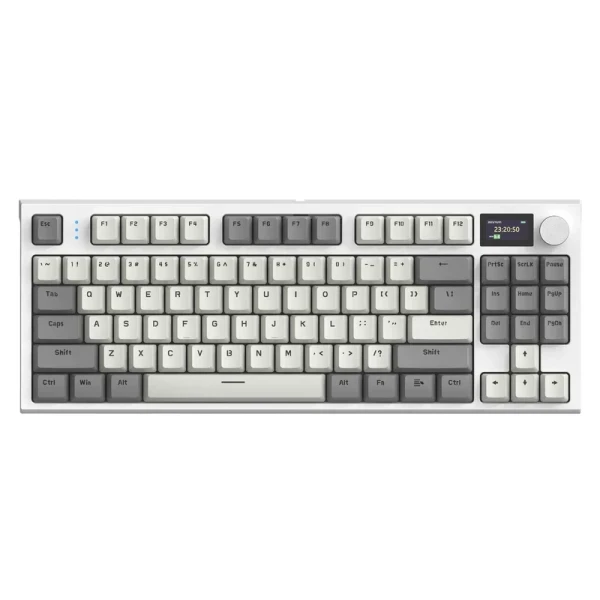 Bežična gaming tastatura Attack Shark K86 Mehanička TriMode TFT Screen Media Control Retro Gray