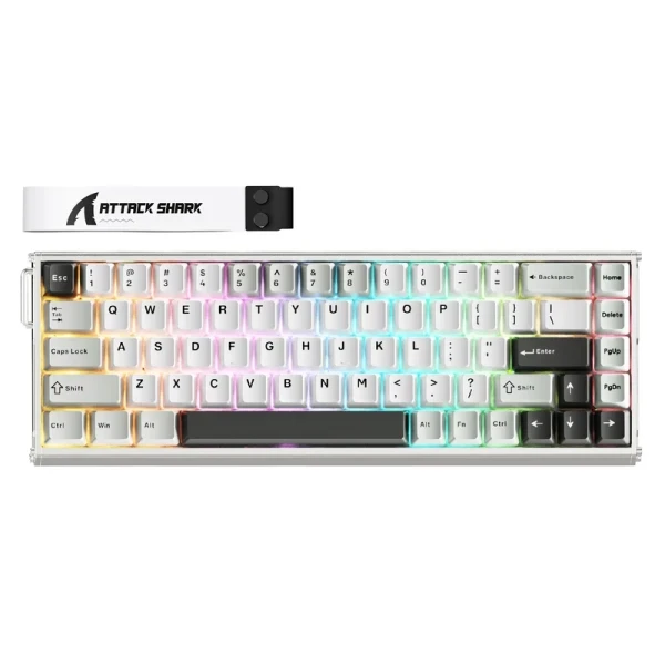 Gaming tastatura Attack Shark X68MAX Magnetic Switches RT SnapTap DKS MT TGL Aluminium Starry White